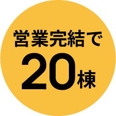 営業完結で20棟
